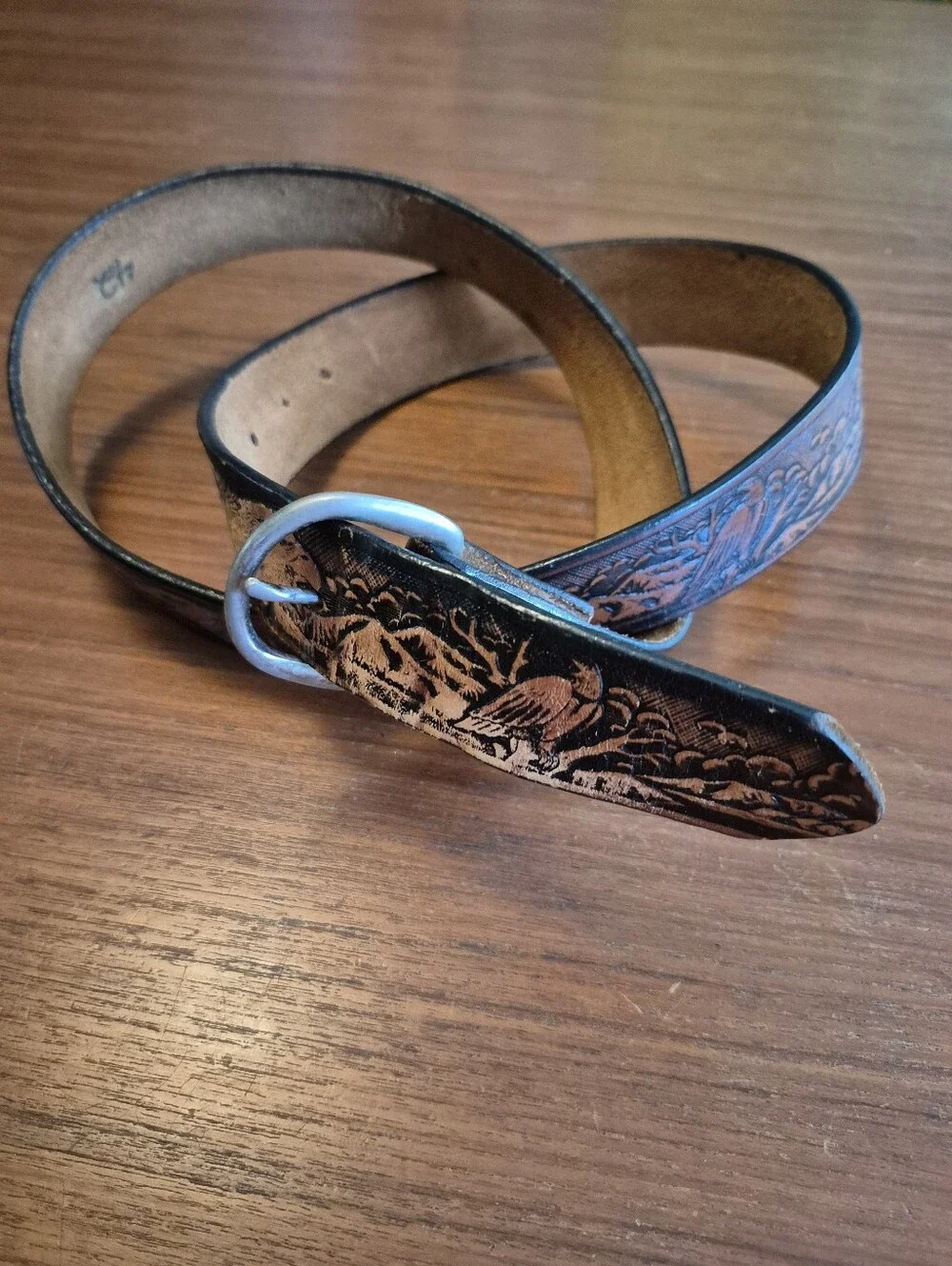 Hand Tooled Leather Eagle Belt 38-42